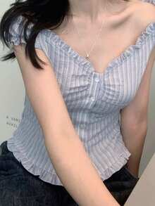 Women Tops - Blue - View 2