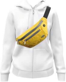 Entchin Fanny Pack Women Men,Crossbody Belt Bag With 4-Zipper Pockets,Adjustable Waist Bag Pack,One Of Most Popular Travel Essential Gifts Walking,Traveling,Cycling - 黃色 - 查看 1