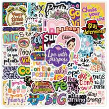 100 Stücke Motivations-Zitate Aufkleber, cartoonartige inspirierende Aufkleber, selbstklebend und wiederverwendbar, matte Oberfläche, geeignet für Laptops, Gitarren, Gepäck, Skateboards usw. Schulmaterial, Schulanfang