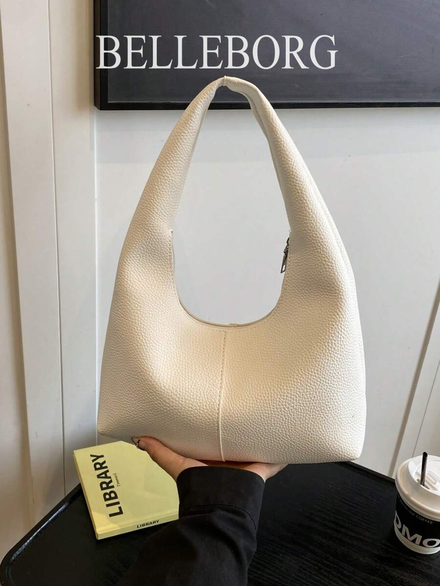 Casual Simple Large Capacity Lightweight Versatile Women Underarm Shoulder Bag - 米色 - 查看 1
