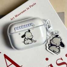Sanrio Cute Sanrio Pochacco Transparent Earphone Protective Case For AirPods 1/2 Pro 2 4 - Wireless Earphone Case, Cartoon Soft Silicone Case With Pendant