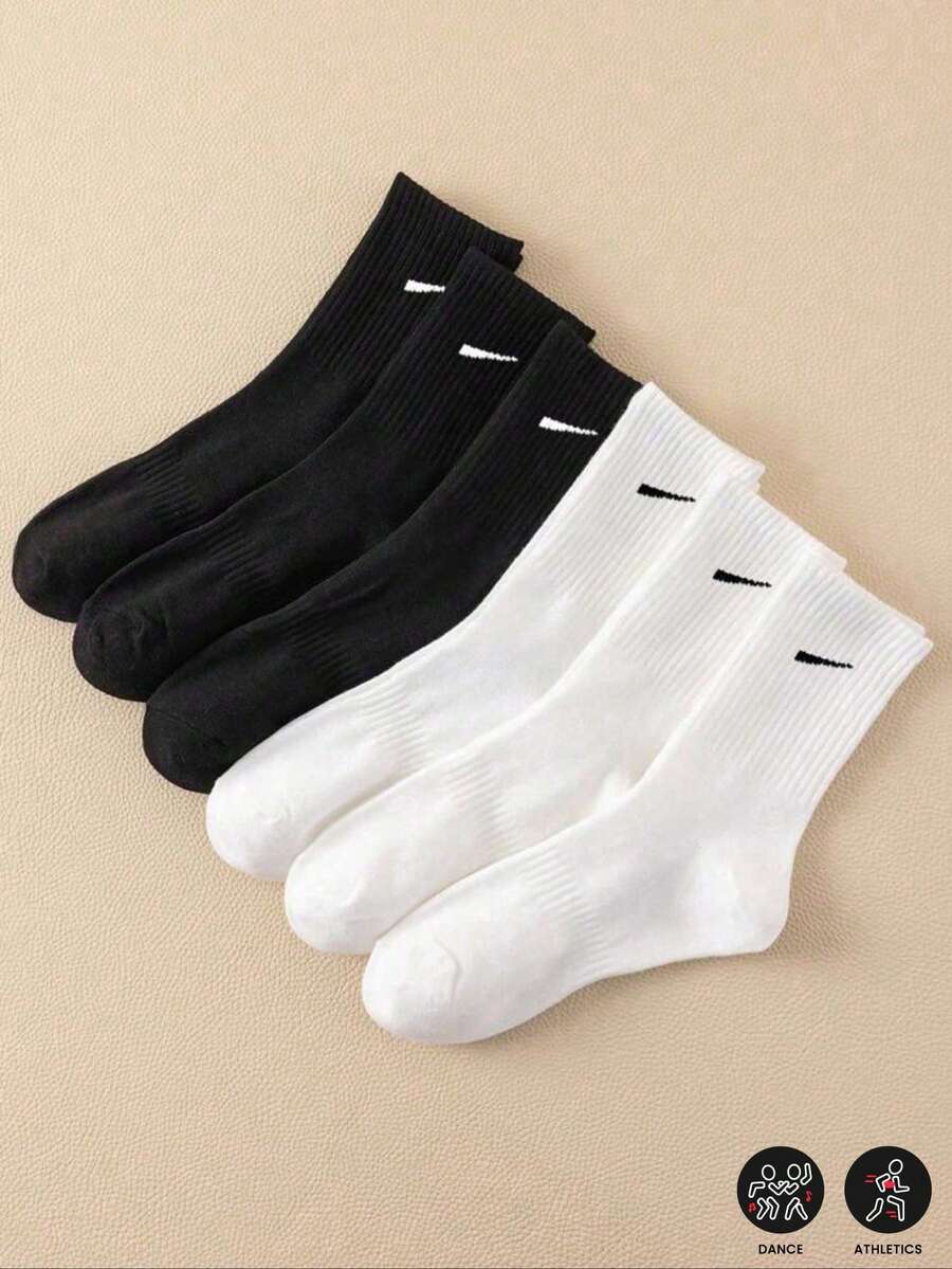 60 件/40 件/24 件/20 件/16 件/10 件/8 件/4 件/2 件简约黑白条纹印花运动袜,舒适运动袜适合运动、休闲、学生、户外、派对、哥特、Y2K、校服,吸湿排汗且柔软,适合全年各种场合 - 彩色 - 查看 1
