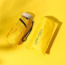 Mini sombrilla de bolsillo, paraguas de vinilo plegable con protección UV, sombrilla de bolsillo, paraguas cápsula zwq - Amarillo - Ver 13