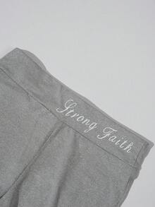 女士瑜伽裤，弹性面料设计，字母图案腰带 - 适合休闲运动、健身房锻炼、骑行 - 春夏女士紧身裤 - 活力生活方式的理想之选