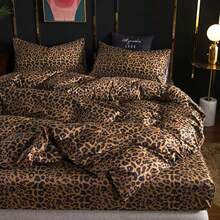 % Soft Microfiber Leopard Pattern Fitted Sheet Bed Sheet Set 15 Deep Pocket Twin XL Size - 1 Fitted Sheet, Luxury Bedding - Peacock Blue - View 10