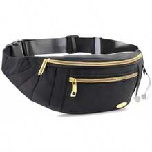 Entchin Fanny Pack Women Men,Crossbody Belt Bag With 4-Zipper Pockets,Adjustable Waist Bag Pack,One Of Most Popular Travel Essential Gifts Walking,Traveling,Cycling - Mini Black - 查看 9