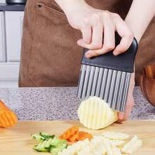 1 件套多功能厨房刀具、花纹刀、不锈钢土豆切刀、肉豆蔻土豆切刀、波浪土豆切刀、炸薯条切刀、多功能蔬菜切片机、土豆切片机和切片刀，是圣诞节必备的礼物 - 多色1 - 查看 4