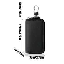 1 pièce Porte-clés multifonction zippé pour voiture, sac à carte porte-clés en PU unisexe à suspendre à la taille pour clés de voiture, clés de porte, cartes, accessoires de voiture d'usage quotidien décontracté, porte-charm scolaire