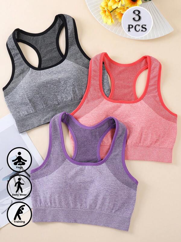 3 Pieceswomen's Sports Bra, Summer Daily Exercise, Comfortable And Casual Outdoor Vest