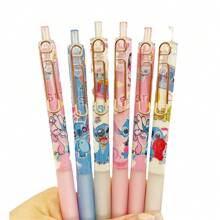 Disney 1pc New Star Baby Cartoon Blind Box Press Pen 0.5 Cartoon Metal Pen Holder Press Gel Pen Laser Black ST Blind Box Pen Ballpoint Pen School Supplies,Back To School