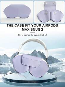 1 Funda para Air Pods Max - Funda protectora de PU mejorada para auriculares, anti-arañazos y anti-polvo, admite modo de reposo, estuche de viaje portátil