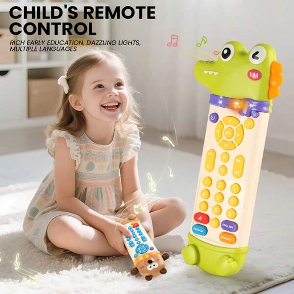 Baby Remote Control Toy, Realistic Infant Phone, Children's Educational & Developmental Telephone With Button Functions, For Boys And Girls 0-1 Years Old - Supports English, French, Spanish Language Switching