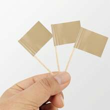 50 Pack Blank Toothpick Flags, Food Signs, Food Name Labels, Cheese Markers For Charcuterie Board Accessories, Party Buffet (50, Brown) - Brown - View 4