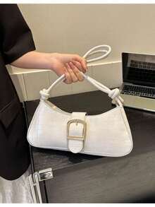 Women Solid Color Elegant Shoulder Crossbody Bag(3141) - White - View 3