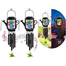 1 Pack Solar Bee Wind Chimes For Outside, Mother' S Day Gifts For Mom Women Grandma, Solar Mason Jar Wind Chime Light Unique Hanging Wind Chimes Outdoor, IP65 Waterproof For Yard Garden Terrace - 2 pack-Hummingbird jar wind chime - View 1
