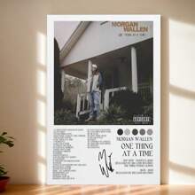 Póster de arte en lienzo con portada del álbum "One Thing At A Time" del cantante de música country Morgan Wallen. Impresión de arte de pared moderna para decoración del hogar y dormitorio.