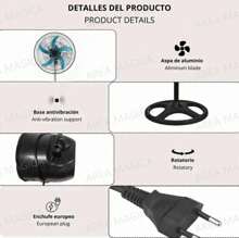 Z Nuevo ventilador eléctrico de 18 pulgadas para el hogar, de viento vertical, de aluminio y plástico, con cinco aspas, para dormitorio, con cabezal de movimiento fuerte.