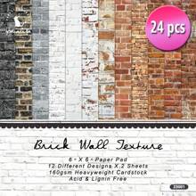 24 Stücke/Packung 6x6 Zoll einseitig bedrucktes Kartenpapier, Vintage Rot, Weiß, Grau Muster - holzfrei, säurefrei, perfekt für DIY Basteleien, Tagebücher, Grußkarten, Scrapbooking