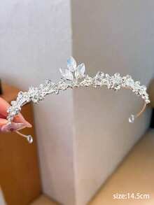 1pc Fashionable & Elegant Alloy Princess Crown, Suitable For Women Wedding Party Performance Hair Accessories