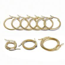10 Stücke Gold/Silber Edelstahl offene Ohrringe Kreis 15 20 25 40mm Ohrringösen Basis für Ohrring Schmuckherstellung Komponenten zum Selbermachen