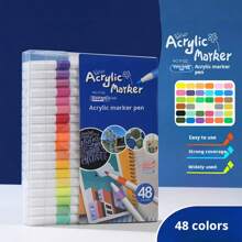 Set de 12/24/36/48/60 colores de rotuladores acrílicos, lápices de colores de gran capacidad especializados para arte, pintura y estudiantes, de secado rápido y lavables, vuelta al cole