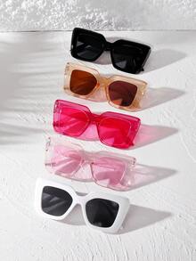 1 件/5 件女士猫眼时尚眼镜，适合度假、街头风格和日常佩戴 - 彩色 - 查看 1