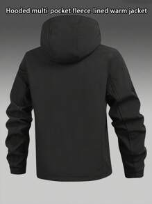 Giacca spessa da uomo in pile impermeabile e antivento per uso all'aperto, autunno inverno