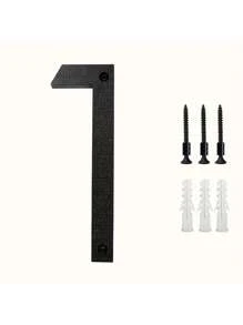 Números de dirección modernos en 3D, negros e impermeables - Placas de puerta exteriores de fácil instalación para el hogar, el garaje y el buzón, de 8" | Plástico resistente, resistente a la intemperie, fácil instalación, decoración moderna del hogar, señalización resistente a la intemperie | Placas de dirección modernas | Números resistentes a la intemperie, decoración de pared exterior