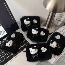 Sanrio قطعة محفظة بشخصية الرسوم المتحركة أنمي ، مصنوعة من قماش أكسفورد ، خفيفة الوزن ، مع بطانة داخلية وجيب سحاب ، مناسبة لهالو كيتي ، ماكدول ، سينامورول ، قطة سوداء ، بوشاكو ، بورين ، العودة إلى المدرسة ، مستلزمات مدرسية