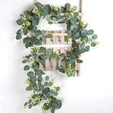 1/2/4/8 pièces, 1,8 m Guirlandes en eucalyptus artificielles avec fleurs blanches - parfaites pour les mariages, les fêtes et la décoration de la maison, idéales pour les manteaux de cheminée, les chemins de table et les espaces extérieurs