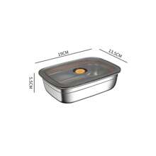 Cajas de almacenamiento de alimentos al vacío de acero inoxidable con tapas, cajas de almuerzo rectangulares selladas y a prueba de fugas, cajas de almacenamiento refrigerado y congelado de frutas para el hogar, cajas para calentar al horno y conservar la frescura, cajas para sopa de cocina de inducción, calentamiento universal para cocinas de inducción y eléctricas cerámicas, cajas de conservación de refrigerador y cajas selladas