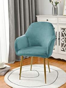 1 pièce Housse de fauteuil en velours argent renard argenté de nouvelle conception arquée, housse de chaise élastique asymétrique convenant pour la salle à manger, le salon et la chambre à coucher