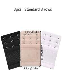 3 stuks bh-bandverlengers met 2 haken, comfortabele verstelbare bh-bandjes, geen bh-look, lingerie en ondergoedaccessoires voor dames, zachte verstelbare bh-verlengers, wit en beige - comfortabel ontwerp met 2 haken, verbeterde ondersteuning, ademend polyester, perfect voor casual kleding of reizen, comfortabele bh-accessoires, elastische verstelbare bh-bandverlengers voor dames, zachte lingerieaccessoires