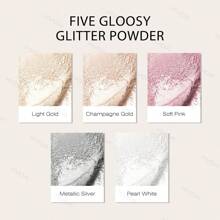 KYDA Highlighter Powder Spray, High Gloss Glitter Spray, Sparkling Powder Makeup, For Face And Body Glitter Cosmetic-Champagne Gold