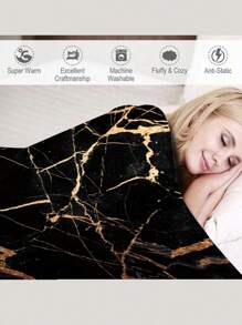 Luxury Marble Texture Flannel Blanket, Essential Choice For Modern Home Decor, Adds Elegance And Warmth To Your Space, Bringing Artistic And Comfortable Living Experience