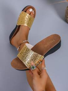 2022 New Chunky Platform Slide Sandals, Strap Slip-On Sandals, Versatile Women Summer Shoes