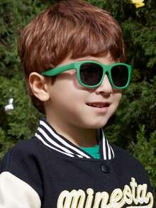 1 套儿童硅胶时尚眼镜，带可拆卸挂绳，适合男孩和女孩日常装饰时尚眼镜、假日旅行派对摄影道具 - A - 查看 1