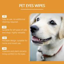 60pcs Pet Eye Cleaning Wipes, Dogs Remove Tear Stains & Cats Eye Care Wet Wipes
