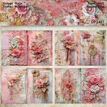 8 Stücke geprägte rosa ästhetische Sammelalbum-Papiere A5 muster beidseitig bedruckt, Sammelalbum Decoupage-Papier-Set für DIY-Basteleien, Journaling, Sammelalbum-Bedarf, Geschenkverpackung, Album-Kunst, dekorativer Bastelpapier 6x6 Zoll