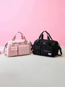 1pc Women Personalized Sports Gym Bag, Multi-Function Travel Duffel Bag With Shoe Compartment & Wet Dry Pocket, Fashionable Versatile Shoulder Bag, Large Capacity Multi-Pocket Storage Bag, Luggage Strap, Embroidered Custom Name/Initial,All-Purpose,Large Capacity,Versatile,Multifunction,Colorful,Cute,Adorable,Contracted,Funny,Kawaii,Y2K,Minimalist,Commuting,Business Casual,Basics,Custom,Personalized,Unique,Customized,Ideal Gifts For Him,Ideal Gifts For Her,Her,Family,Friends,Girlfriend,For Anniversaries,For Birthdays,For Holiday/ Vacation,For Outdoors/Outings/Travel/Hiking/Stadium/Sports/Climbing,For Business/Commute/Work/Office,New Year Glamour ,Travel Organizer - Multicolor - View 7