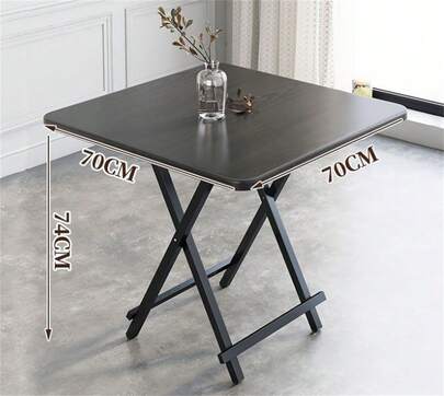 GLOBAL Z-A Mesa plegable sencilla, mesa cuadrada plegable de madera, mesa de picnic práctica para exteriores, mesa de comedor pequeña para el hogar , Mesa de comedor 60*60 70*70 80*80cm