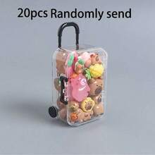 21pcs [20pcs Mixed Hamster + 1pc Suitcase] Colorful Cute Glow-In-The-Dark Cartoon Hamster Charms, Resin DIY Accessories For Crafts, Phone Cases, Hair Accessories, Earrings, Keychains - Whimsical Animal Pendants, Battery-Free Luminous Mini Animal Surprise Blind Bags, Perfect For Gifts, Home Decor, Holidays Like Easter, Valentine's Day And More! - Multicolor - View 10