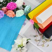 1 卷粉色皱纹纸卷，9.8 英寸宽，8 英尺长皱纹纸彩色皱纹纸卷折纸皱纹纸工艺用于制作花朵、婚礼、生日节日派对装饰、DIY 工艺 - 彩色 - 查看 5