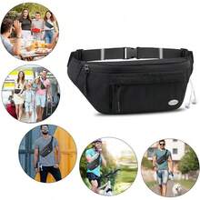 Entchin Fanny Pack Women Men,Crossbody Belt Bag With 4-Zipper Pockets,Adjustable Waist Bag Pack,One Of Most Popular Travel Essential Gifts Walking,Traveling,Cycling - 大號黑色 - 查看 6