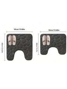 1pc Memory Foam Bath Mat U-Shaped, Commode Outline Carpet, Soft And Comfortable, Super Absorbent, Non-Slip, Thick, Machine Washable, Easy To Dry, Suitable For The Bathroom Home Bathroom Decor Bath Rug Outdoor Rug Door Mat Summer Bathroom Accessories Back To School