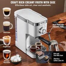 VEVOR Espresso Coffee Machine 15Bar Semi-Automatic Espresso Machine And Milk Foam Machine - - 1 - View 5
