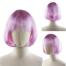 1 pezzo Parrucca glitterata da festa, bestseller n.1 | Parrucca da costume di Ognissanti | Capelli corti colorati per carnevali e festival di Ognissanti, Natale, inizio scuola