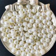 100 piezas de cuentas acrílicas sueltas en forma de linterna de color blanco crema perlado con diseño de sandía, para hacer joyas DIY