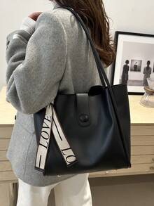 Nueva bolsa de mano versátil de un solo hombro de unicolor y de lujo para mujeres