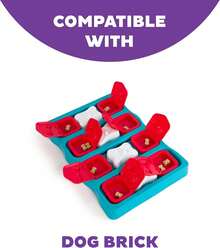 Outward Hound By Nina Ottosson Dog Brick Treat Puzzle Enrichment Toy, Level 2 Intermediate Game, Blue - Extra Doors (Red) - 查看 3